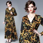 Spot QP3173070 spring and summer new women's V-neck long-sleeved slim slimming dress