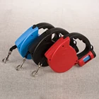 wholesale bling black red blue rubber custom adjustable luxury retractable dog accessories pet dog leash