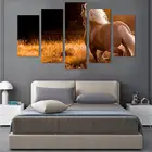 HD Printed 5 Pieces White Horse Canvas Art sexy Horse Animal Painting Wall Pictures for Living Room Wall