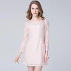 2019 nylon and LYCRA women simple style dress and long maix sleeve summer casual dresses