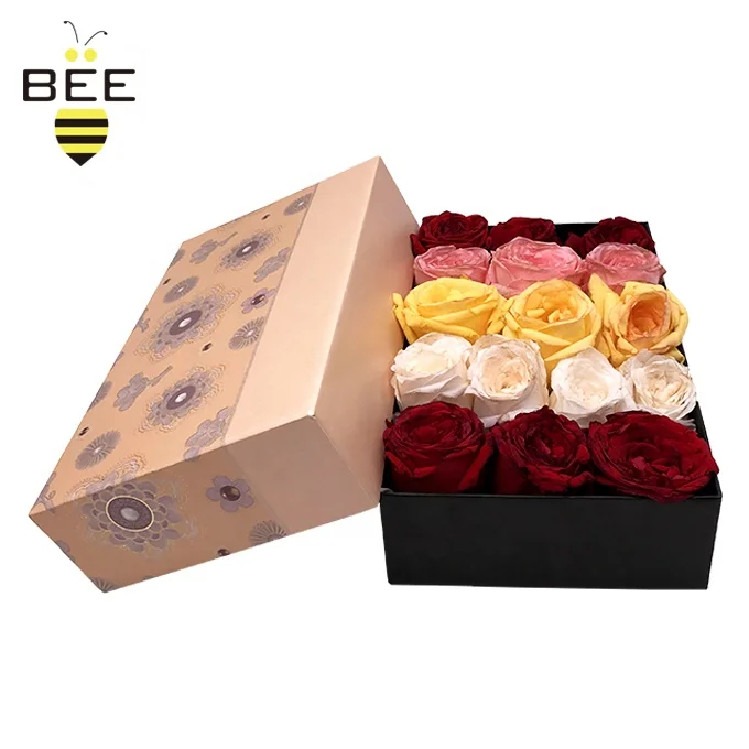 free sample 2mm cardboard gift box flower artificial flowers