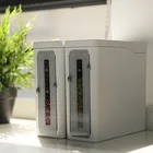 plastic storage food container box with store date bar 2 L 3 pcs
