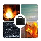 A4 Size Fireproof Waterproof Portfolio Handle File Folder 4 Ring Binder Document Holder Bag With Clips