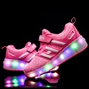 OEM Single wheels shoes with LED skates light new style factory wholesale sport casual led light footwear roller skates