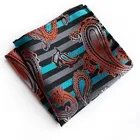 100% polyester pocket square packaging Hot style fashionable paisley wholesale Men's printed handkerchief