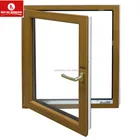 2018 Impact resistant pvc waterproof double casement glass wooden color window