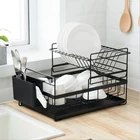 Household stainless steel 3 tier dish rack dish drainer metal wire shelves rackstorage rack