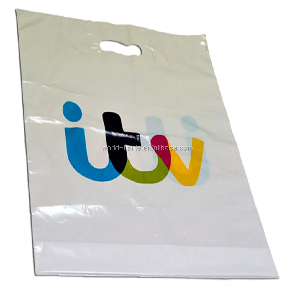 shopping packing die cut plastic bags for clothes