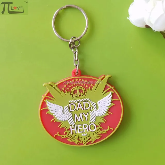fashion fathers day gifts dad my hero 3d rubber key holder