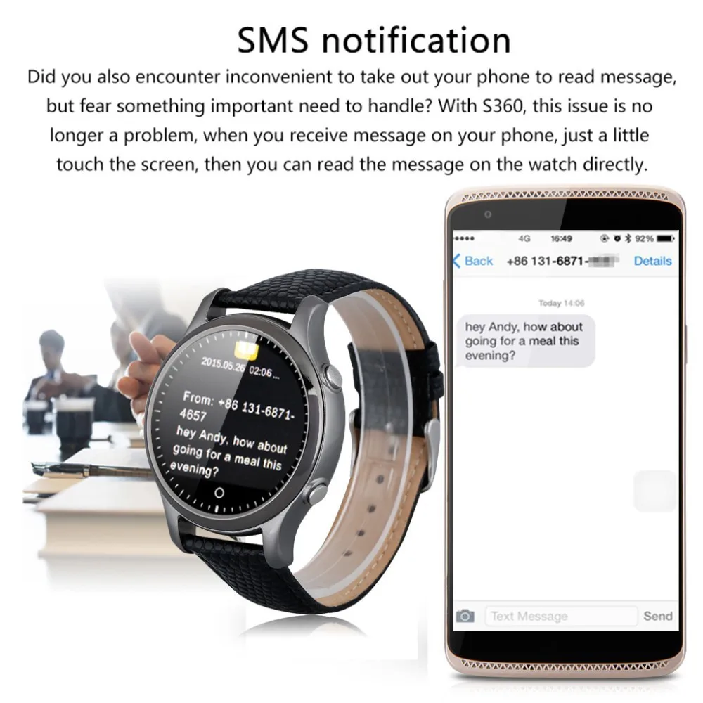 S360 smart Wearable Devices Bluetooth Smartwatch Mens Women Sports WristWatch Smart Watch For IOS Android Fitness Tracker