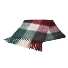 Pom Scarf Women Hijab BLUE PHOENIX Acrylic Scarf Mohair Like Emerald Tartan Pom Pom Women Hijab
