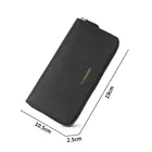 Leather cross pattern wallet multi-card slot long zipper rfid wallet for mem women