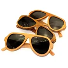 Pure natural bamboo wood polarized lens sun glasses for protect eyes