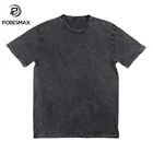 High Quality Soft 100% Cotton Plain Wholesale Black Acid Wash T Shirts for Men
