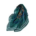 Factory Custom Summer 100% Silk Green Large Scarf