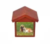 Crematory Dog Urns And Pet Memorial Wooden Pet Casket with Photo Frame