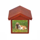 Crematory Dog Urns And Pet Memorial Wooden Pet Casket with Photo Frame