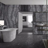 Chinese Zebra Grain Forest Vein Kenya Black Marble Tile for Bathroom
