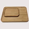 Elegant 2pc bamboo serving tray set rectangle plates