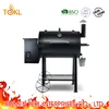 Barrel Pallet Smoker BBQ Pellet Smoker Electric Chicken Grill Machine with Rolling Cart for Outdoor Backyard