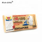 Manufacture Wholesale 3D Rubber PVC Custom Souvenir Fridge Magnet For Singapore Currency