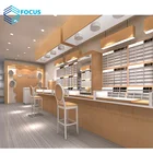 Wooden Customized Wall Mounted Optical Display Racks Eyewear Shop Decoration