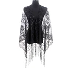 Fashion ladies plain knit polyester sequin scarf