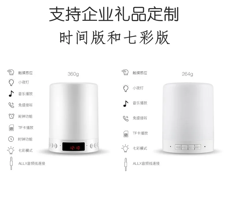 2019 Portable Touch Sensitive Colorful Lighting lamp Display Screen clock S66 Blue Tooth music Speaker - ANKUX.COM