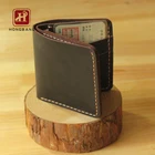custom real leather wallet handmade card holder for men