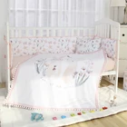 Cartoon rabbit print theme 100% cotton luxury baby cot bedding set crib