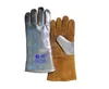 Welding apparel and accessories Premium Aluminized Split Cowhide Stick Gloves Heat deflecting aluminized gloves