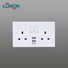 110V-250V Rated Voltage 13a Multifunctional Electric 2 Power Point Electric Outlet Plugs electric socket usb wall port