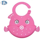 Bpa free soft waterproof baby bib, kids silicone animal bib