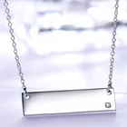 Jewelry Wholesale 18k Gold Plated Diamond Name Necklace Chains for Women 925 Sterling Silver Engraved Bar Necklaces