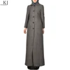 kyle and jane OEM muslim winter ladies long formal coat design with side pocket shirt collar for women