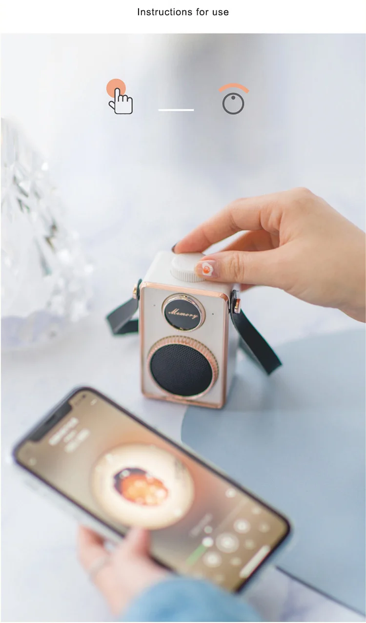 Creative retro camera mini speaker outdoor portable mobile phone wireless blue the tooth speaker - ANKUX.COM