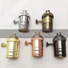 E26/ E27 Solid Brass Industrial Light Socket Metal Shell Vintage Edison Pendant lamp copper holder With Knob