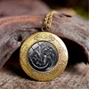 Game of Thrones Character Black Wolf Glass Locket Pendant Necklace Vintage Gold Black Dragon Locket Necklace