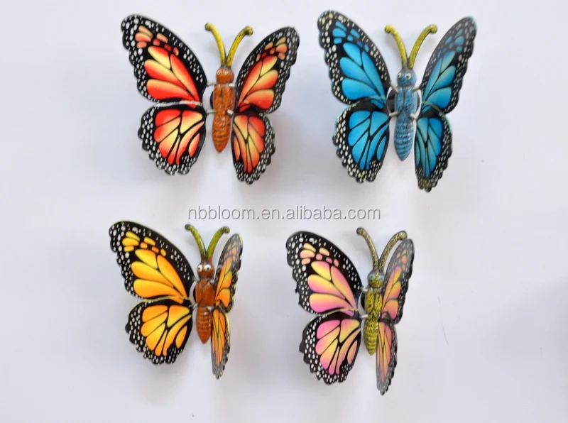 Screen Printing 4 inch Plastic Butterfly Shape Fridge Magnets, Promotional Mini Magnet for Fridge