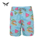 Colorful watermelon printed custom logo swimwear men australian plain board shorts