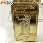 High Quality 24K Gold Coins Clad Copper Bullion Bar 999.9 Gold Plated Freemason Bar Made In China