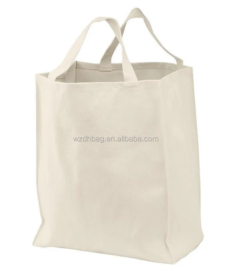 reusable natural cotton canvas shopping tote bag