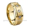 2013 New Product Gold Plated Tungsten Engagement Wedding Ring with CZ Stone, Buy Him and Her A Tungsten Carbide Wedding Ring