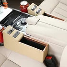 PU Leather Car Seat Gap Pocket Organizer with 4 usb