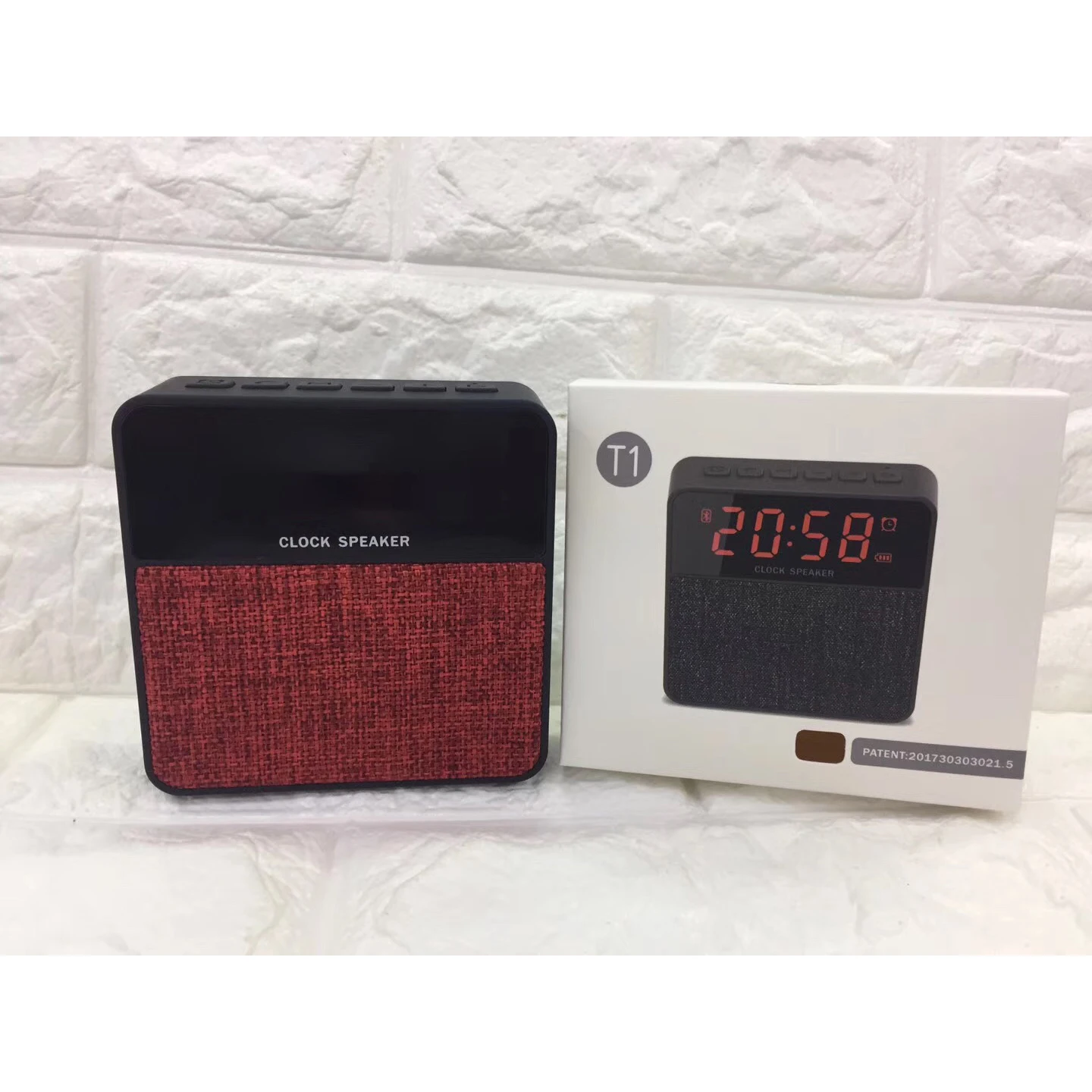 T1 fabric bluetooth alarm clock speaker with screen - ANKUX.COM