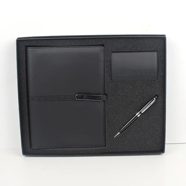 classical pu leather notebook and pen business gift set of