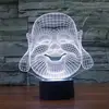 3D Buddha Shape LED Optical Illusion Lamps Night Light 7 Colors Art Sculpture Lights Bedroom Desk Table Decoration Lamp 620350