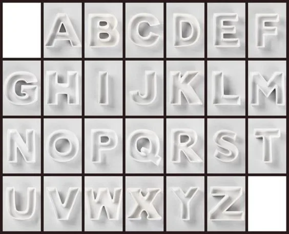 B shape ceramic letter dishes