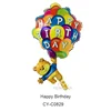 Hot Sale Bear Shape Happy Birthday Foil Balloons for Birthday Party Decoration