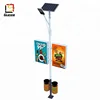 GUOSE solar street pole light advertising light box with trash bin